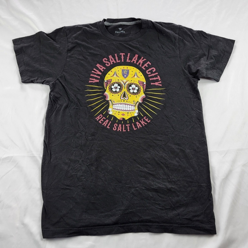 Real Salt Lake FC Men's T-Shirt Medium Skull MLS Soccer "Viva Salt Lake City"